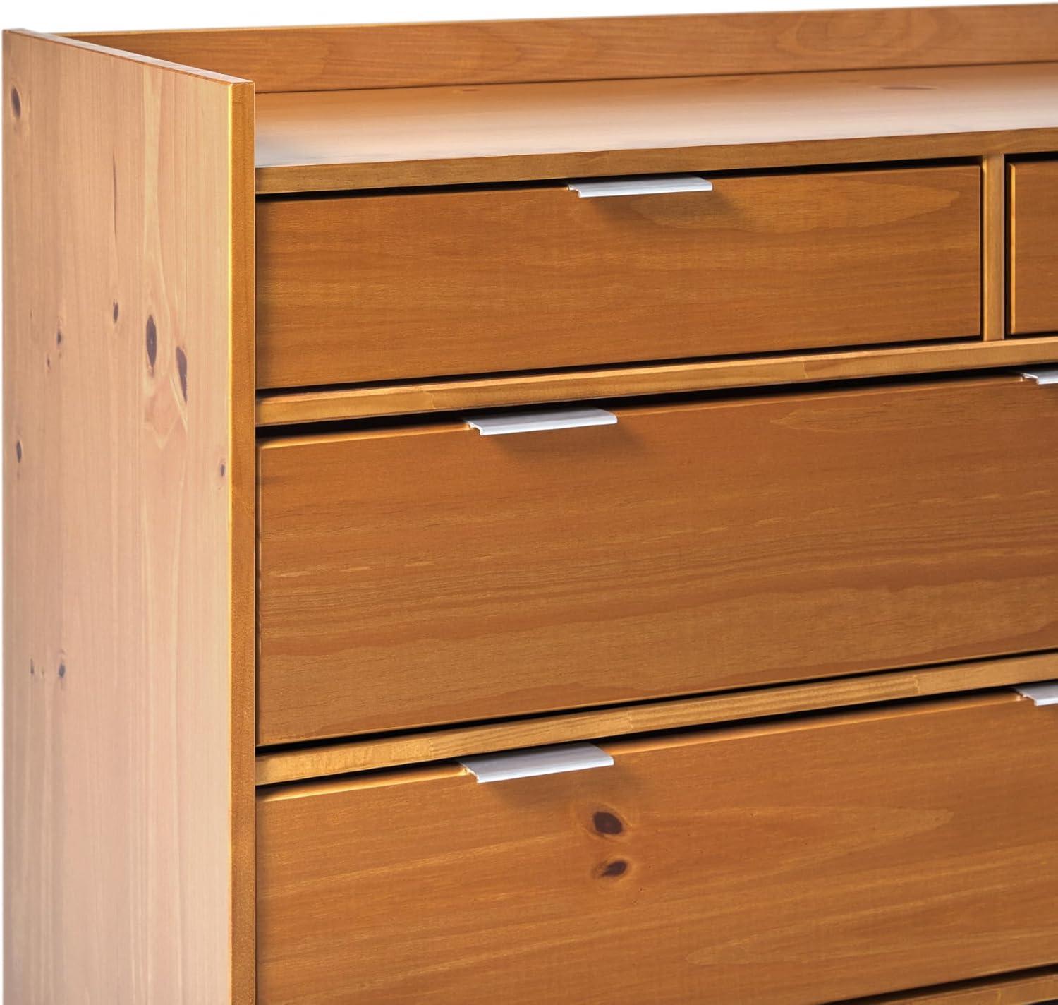 imageWalker Edison Blythe MidCentury Modern TrayTop Solid Wood 9Drawer Dresser 60 Inch CaramelCaramelt