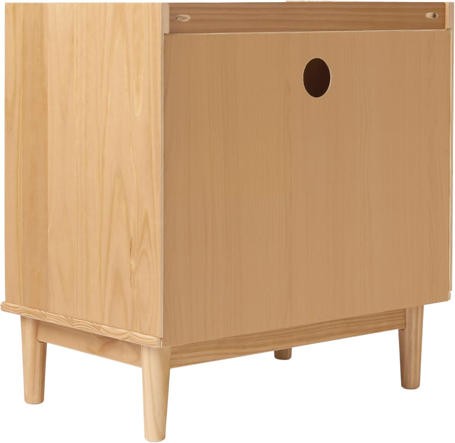 imageWalker Edison Blythe MidCentury Modern TrayTop Storage Nightstand 25 Inch WhiteNatural Pine