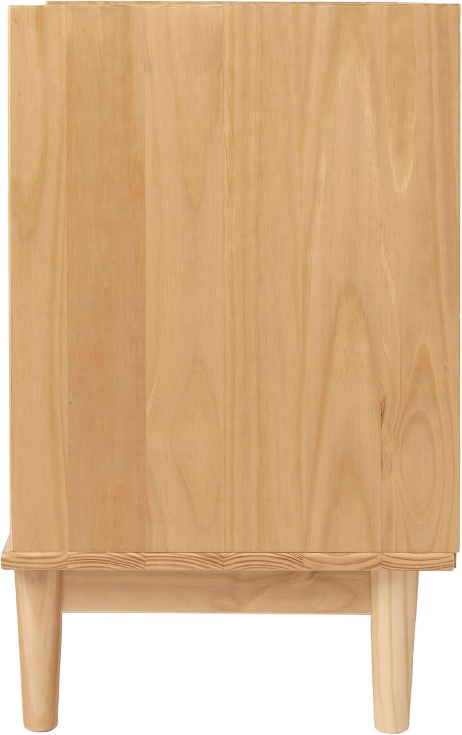 imageWalker Edison Blythe MidCentury Modern TrayTop Storage Nightstand 25 Inch WhiteNatural Pine