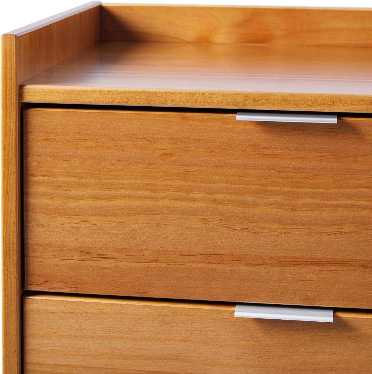 imageWalker Edison Blythe Scandi Minimalist 5Drawer Solid Wood Dresser 43 Inch Caramel