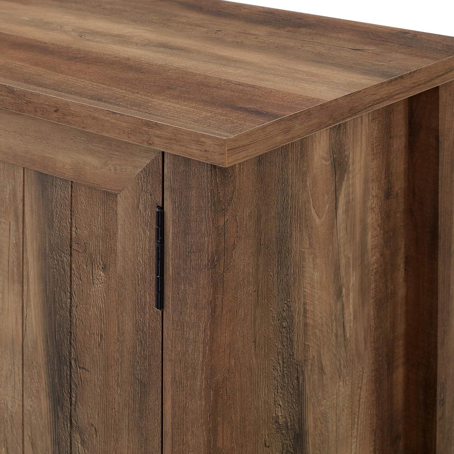 imageWalker Edison Buren Classic Grooved Door TV Stand for TVs up to 65 Inches 58 Inch White OakRustic Oak