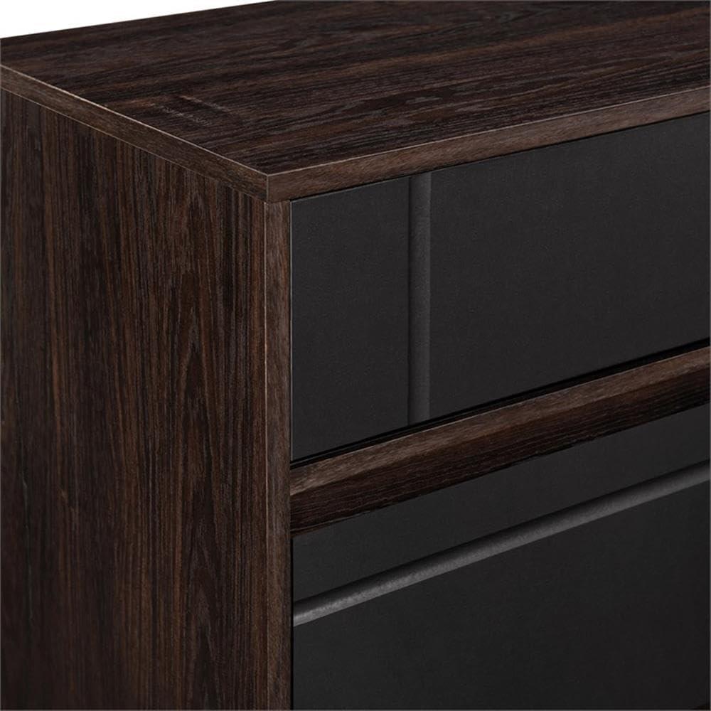 imageWalker Edison Caely Contemporary Minimal DecorativeDrawer Storage Sideboard 52 Inch Dark EspressoSolid BlackDark Espresso Solid Black