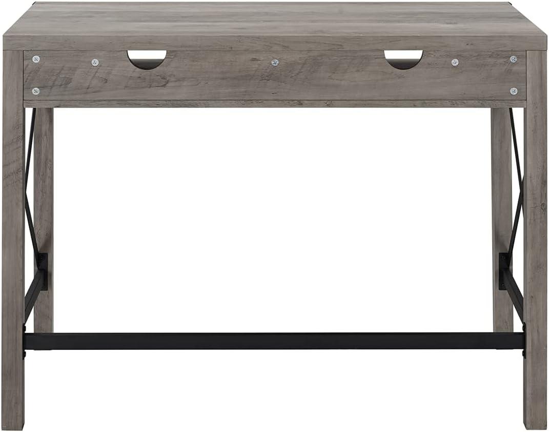 imageWalker Edison Callum Modern Farmhouse Metal X Writing Desk 42 Inch Grey WashGrey Wash