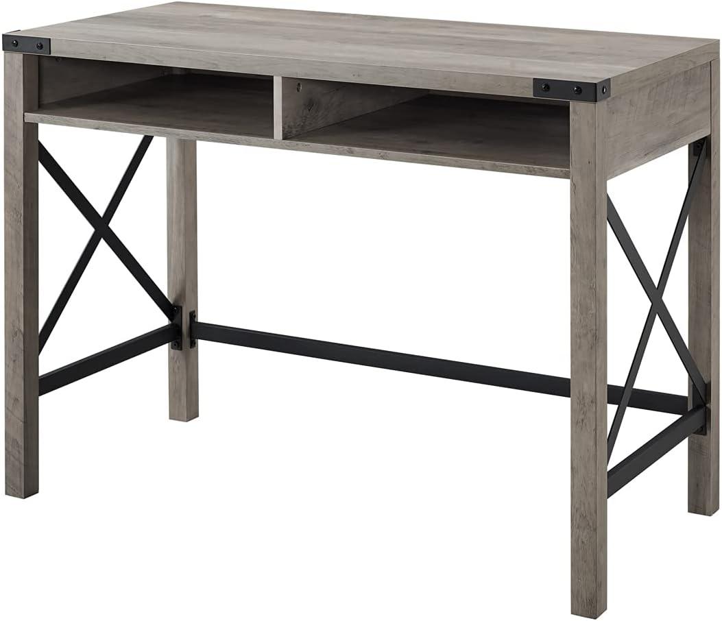 imageWalker Edison Callum Modern Farmhouse Metal X Writing Desk 42 Inch Grey WashGrey Wash