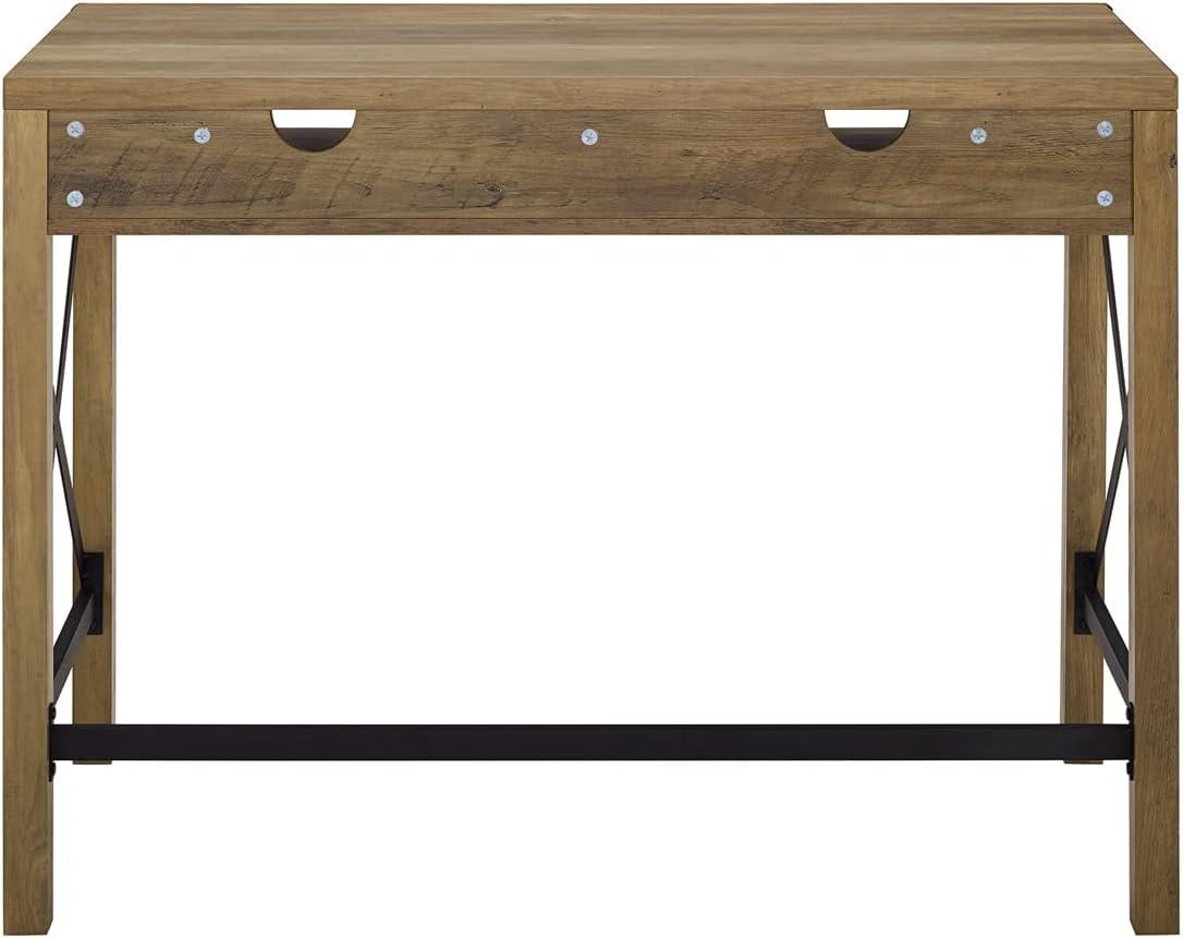 imageWalker Edison Callum Modern Farmhouse Metal X Writing Desk 42 Inch Grey WashRustic Oak