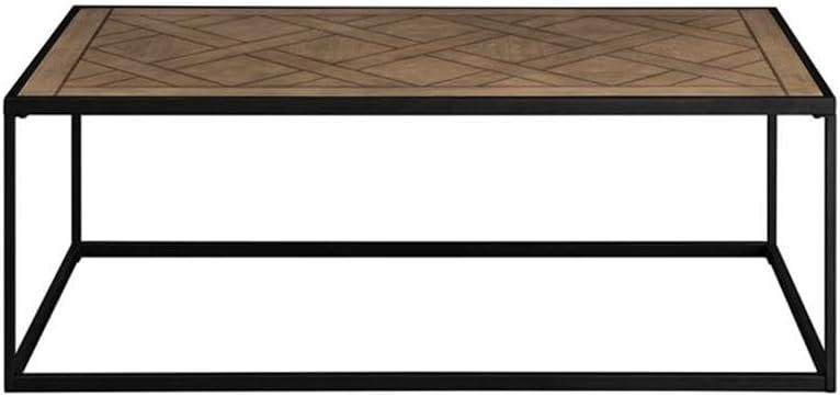 imageWalker Edison Cavyl Contemporary OpenBox Metal Frame Coffee Table 48 Inch Parquet Veneer