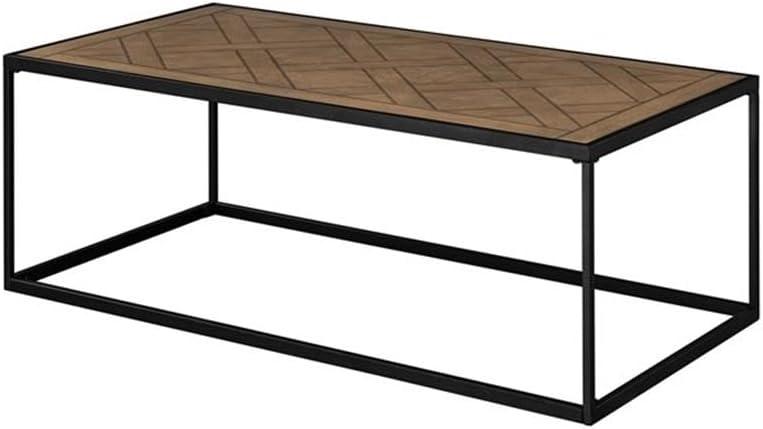 imageWalker Edison Cavyl Contemporary OpenBox Metal Frame Coffee Table 48 Inch Parquet Veneer