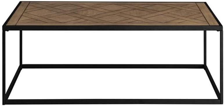 imageWalker Edison Cavyl Contemporary OpenBox Metal Frame Coffee Table 48 Inch Parquet Veneer