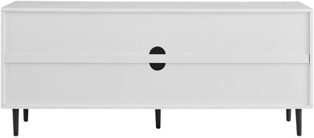 imageWalker Edison Caye Modern 2Door Bookmatch TV Stand for TVs up to 65 Inches 58 Inch Ash Brown Bookmatch and Solid White