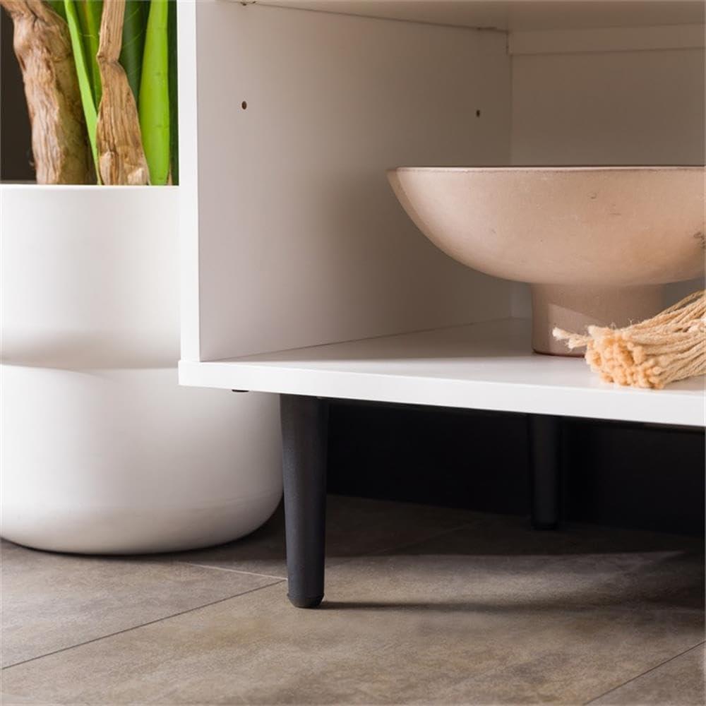 imageWalker Edison Caye Modern 2Door Bookmatch TV Stand for TVs up to 65 Inches 58 Inch Ash Brown Bookmatch and Solid White