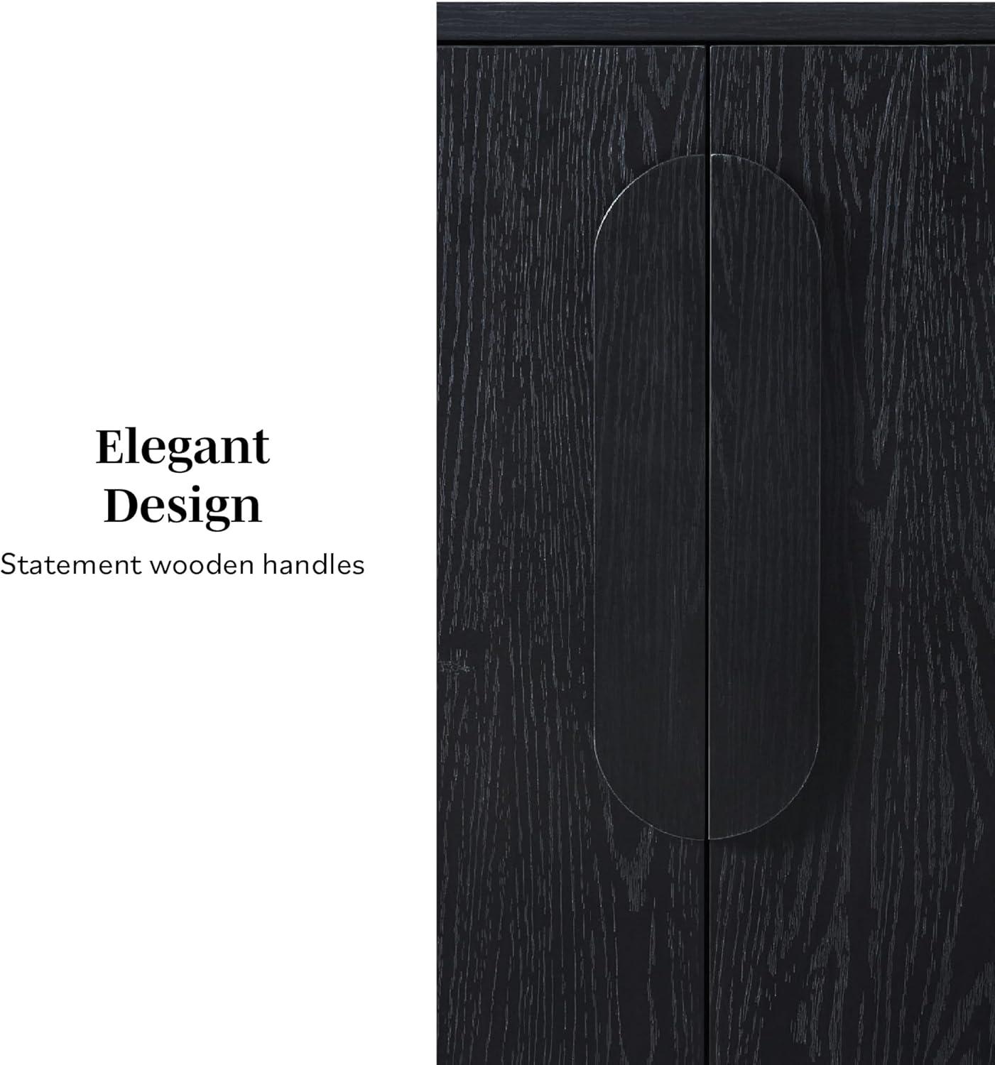 imageWalker Edison Chantelle Sideboard Buffet with Storage 64quot Coastal OakBlack