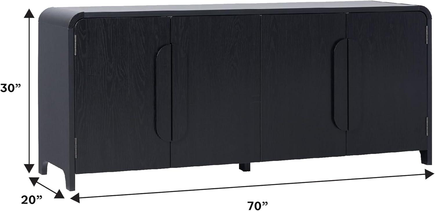 imageWalker Edison Chantelle Sideboard Buffet with Storage 64quot Coastal OakBlack