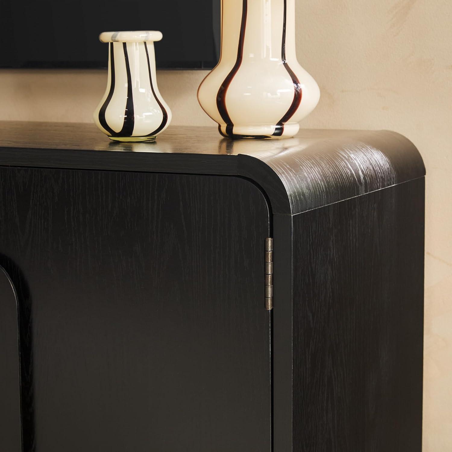 imageWalker Edison Chantelle Sideboard Buffet with Storage 64quot Coastal OakBlack