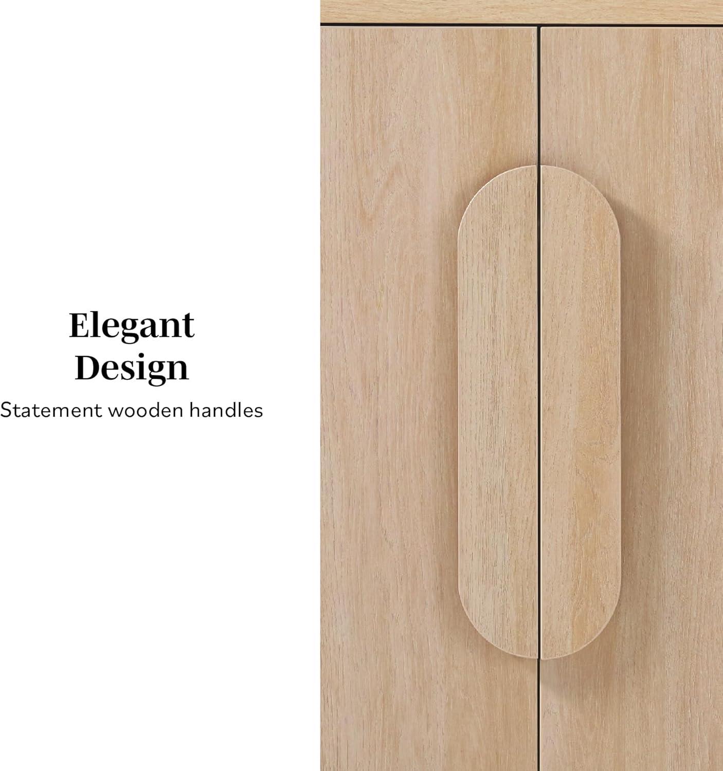 imageWalker Edison Chantelle Sideboard Buffet with Storage 64quot Coastal OakCoastal Oak