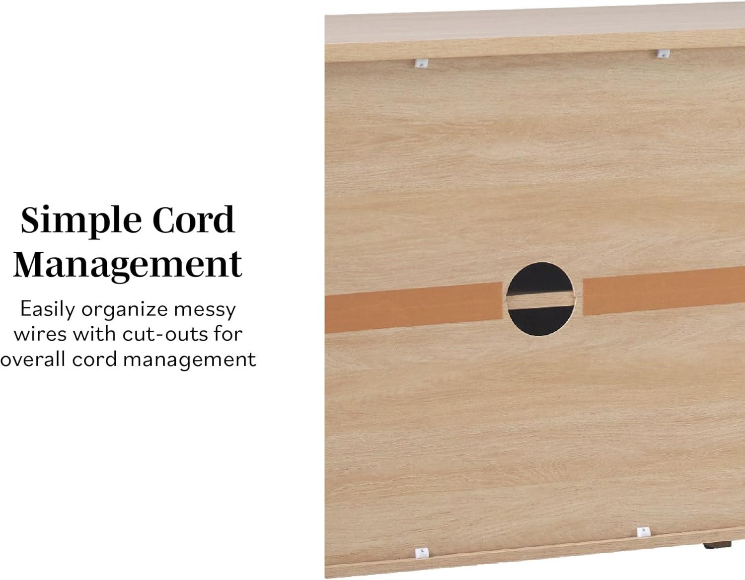 imageWalker Edison Chantelle Sideboard Buffet with Storage 64quot Coastal OakCoastal Oak