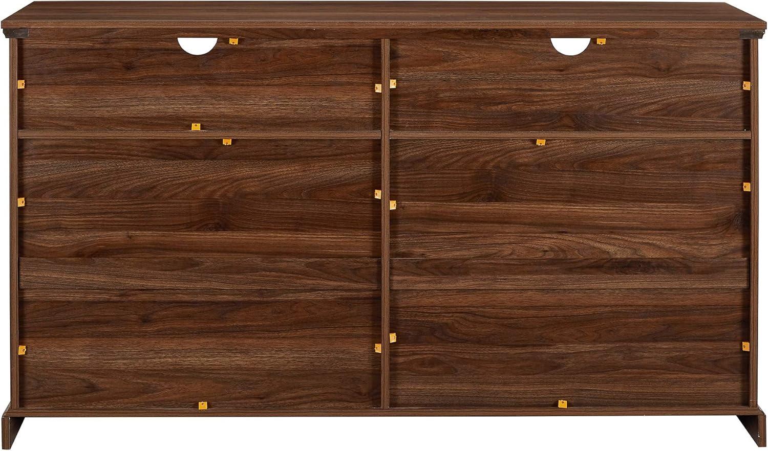 imageWalker Edison Classic Glass Door Universal TV Stand for TVs up to 64quot Flat Screen Living Room Storage Cabinet Doors and Shelves Entertainment Center 58 Inch White OakDark Walnut