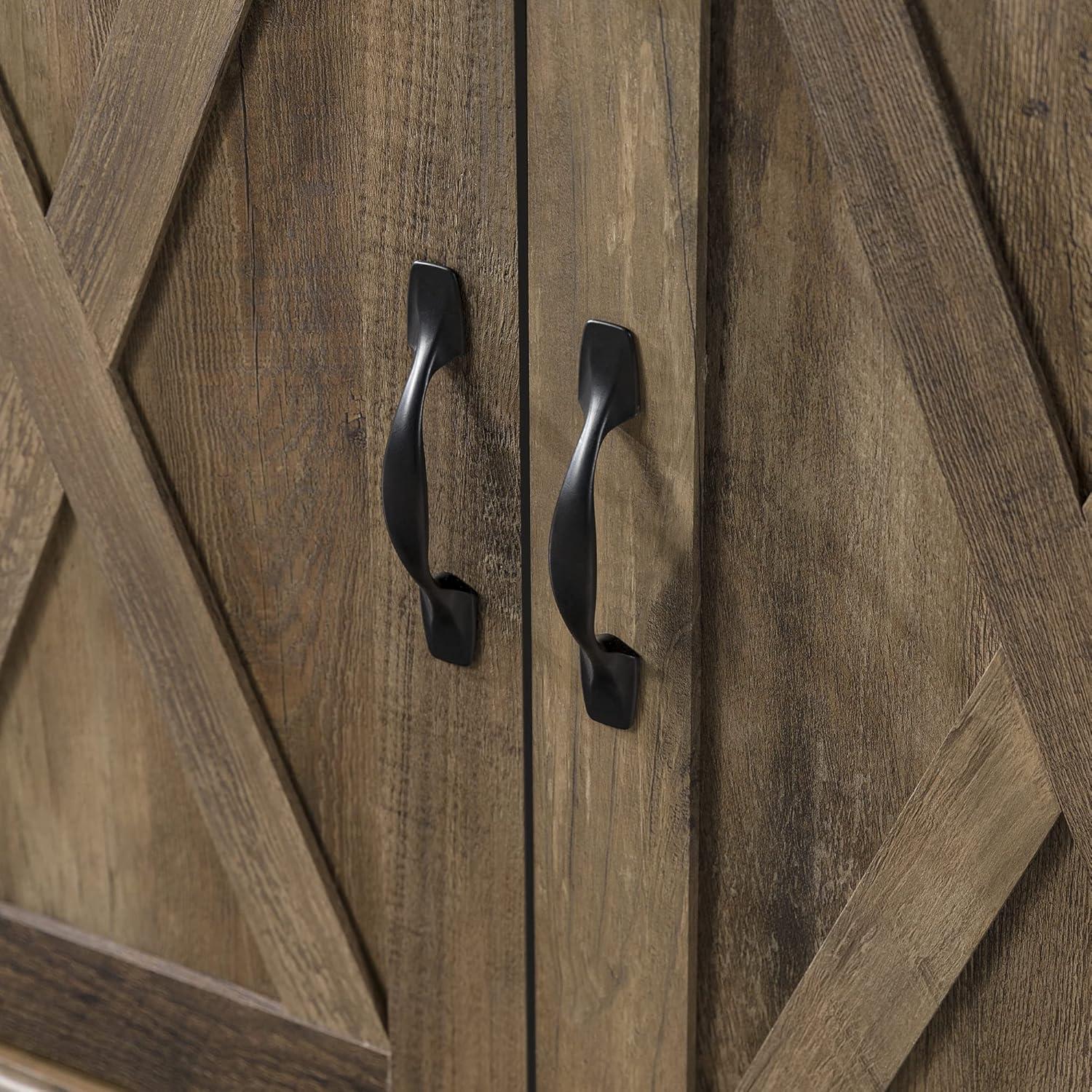 imageWalker Edison Clayton Farmhouse Sliding Double Barn Door TV Stand for TVs up to 58 Inches 52 Inch Solid WhiteRustic Oak