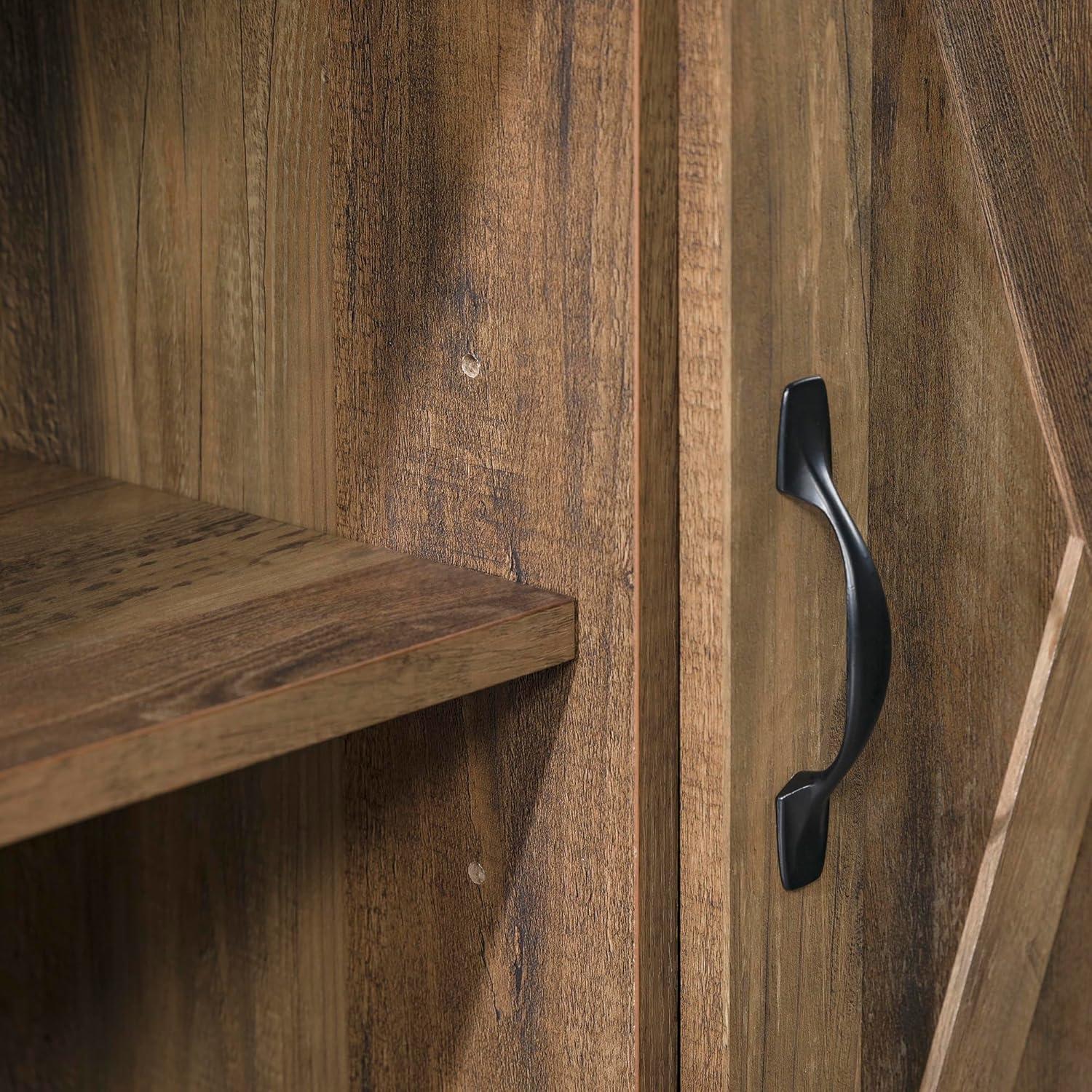 imageWalker Edison Clayton Farmhouse Sliding Double Barn Door TV Stand for TVs up to 58 Inches 52 Inch Solid WhiteRustic Oak