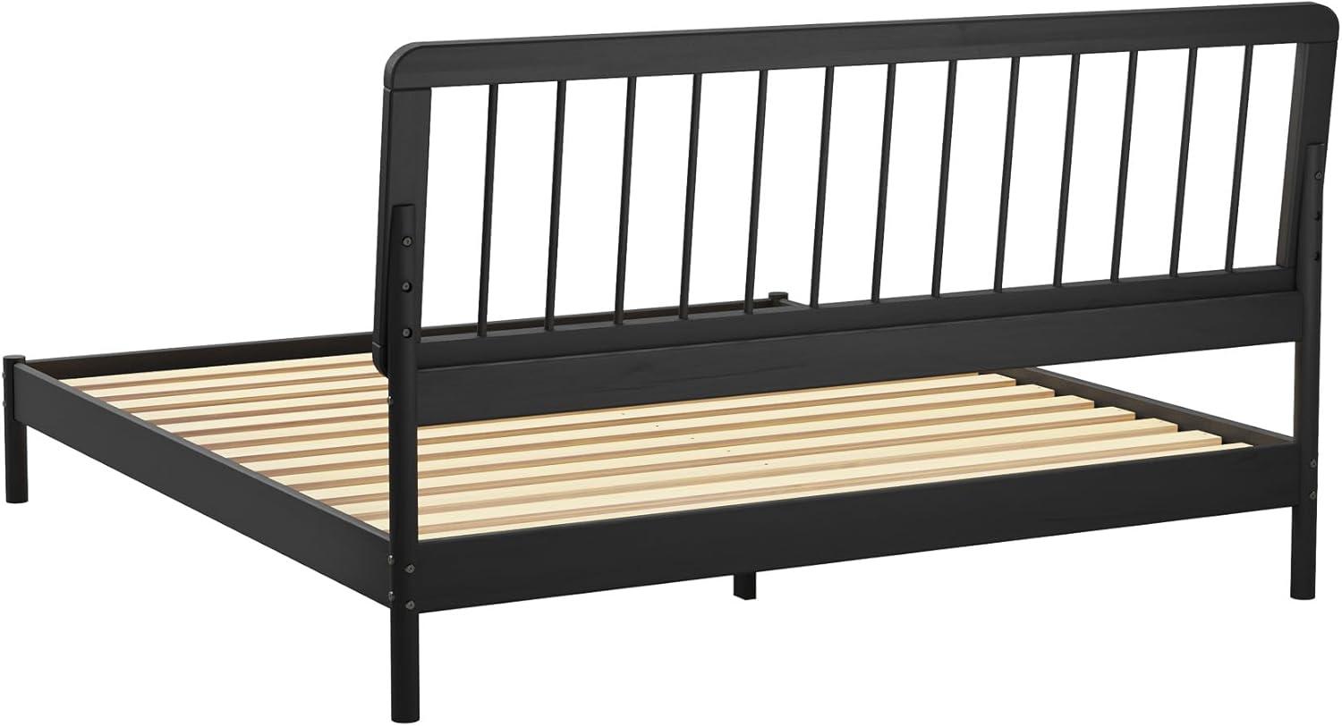 imageWalker Edison Clemente MidCentury Modern Spindle Headboard Queen Bedframe Queen Size CaramelBlack
