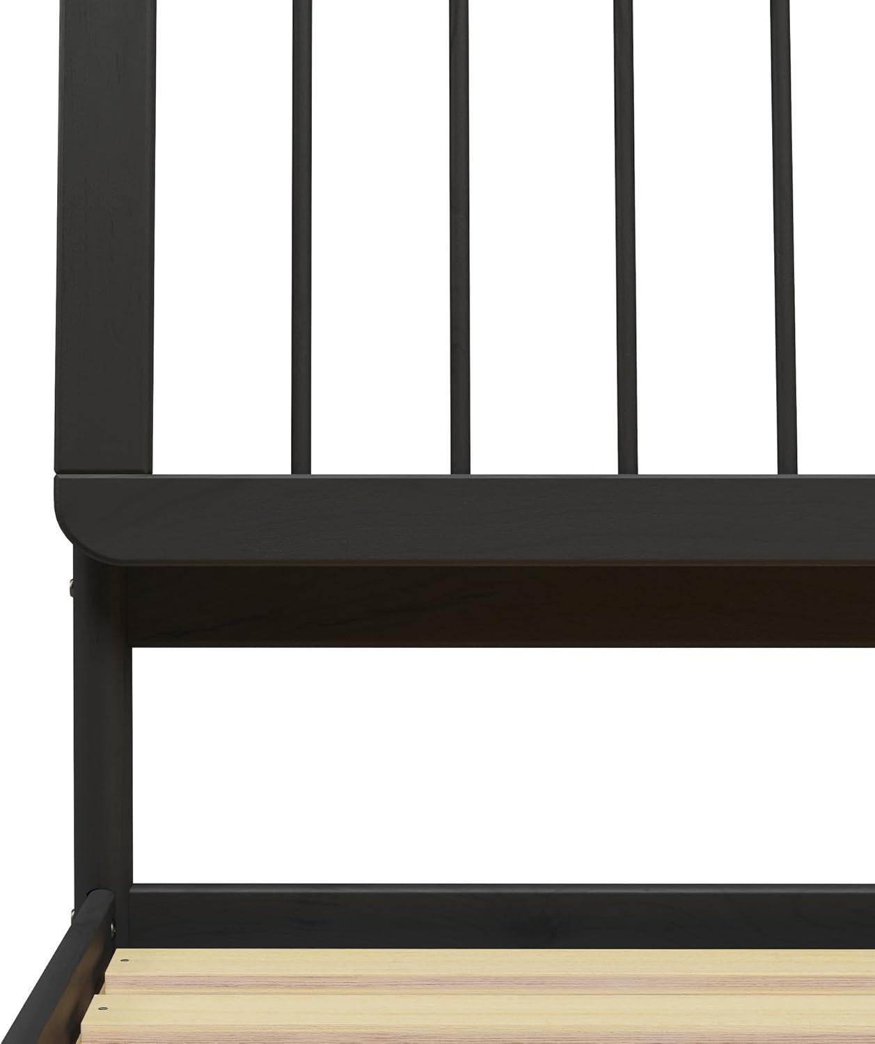 imageWalker Edison Clemente MidCentury Modern Spindle Headboard Queen Bedframe Queen Size CaramelBlack