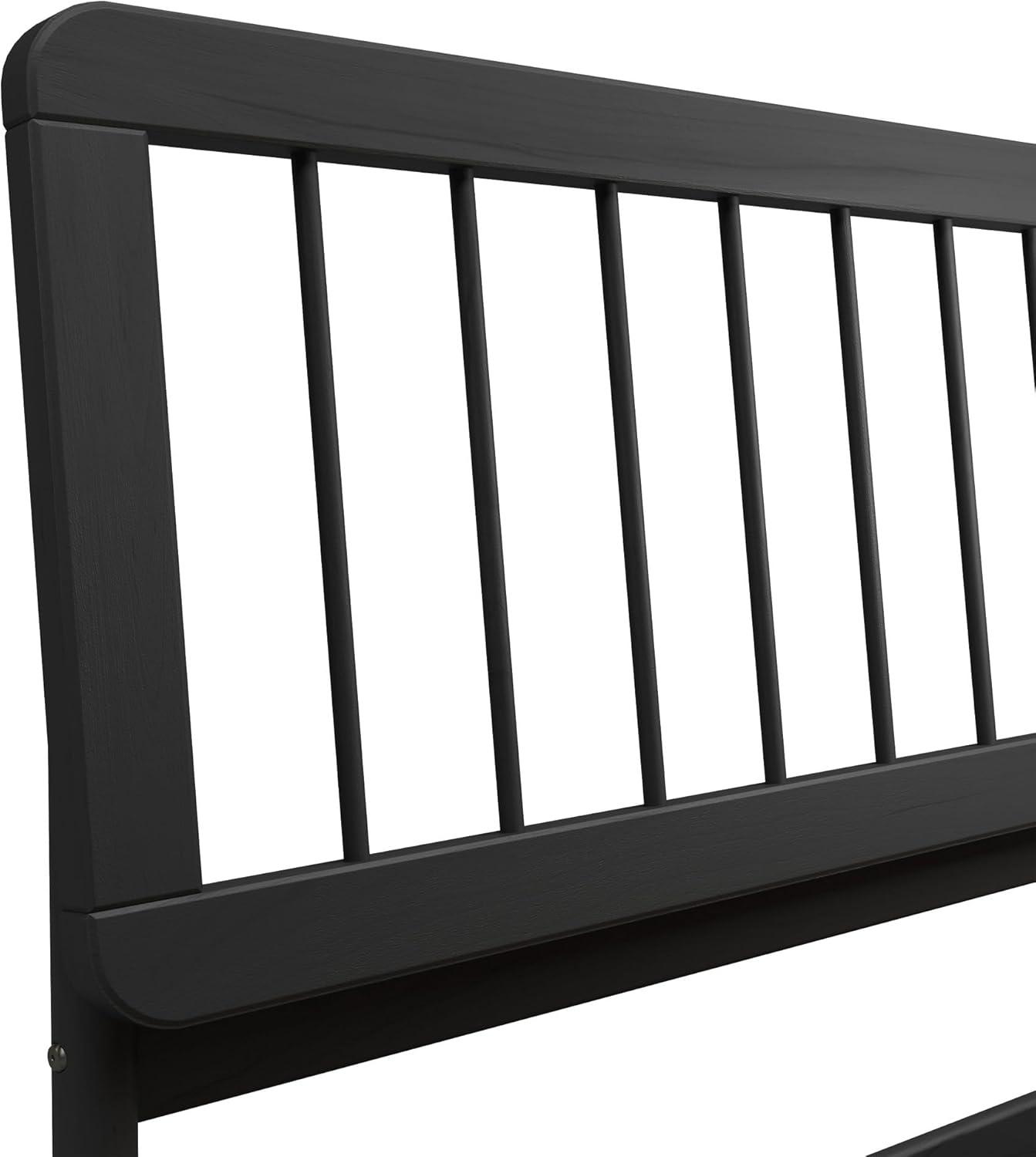 imageWalker Edison Clemente MidCentury Modern Spindle Headboard Queen Bedframe Queen Size CaramelBlack