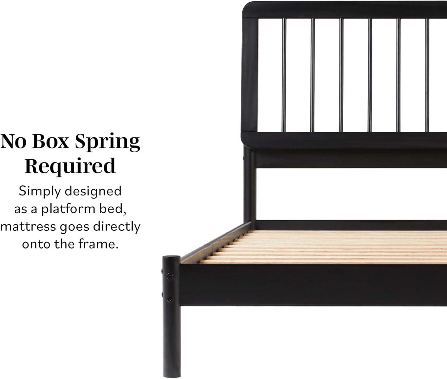 imageWalker Edison Clemente MidCentury Modern Spindle Headboard Queen Bedframe Queen Size CaramelBlack