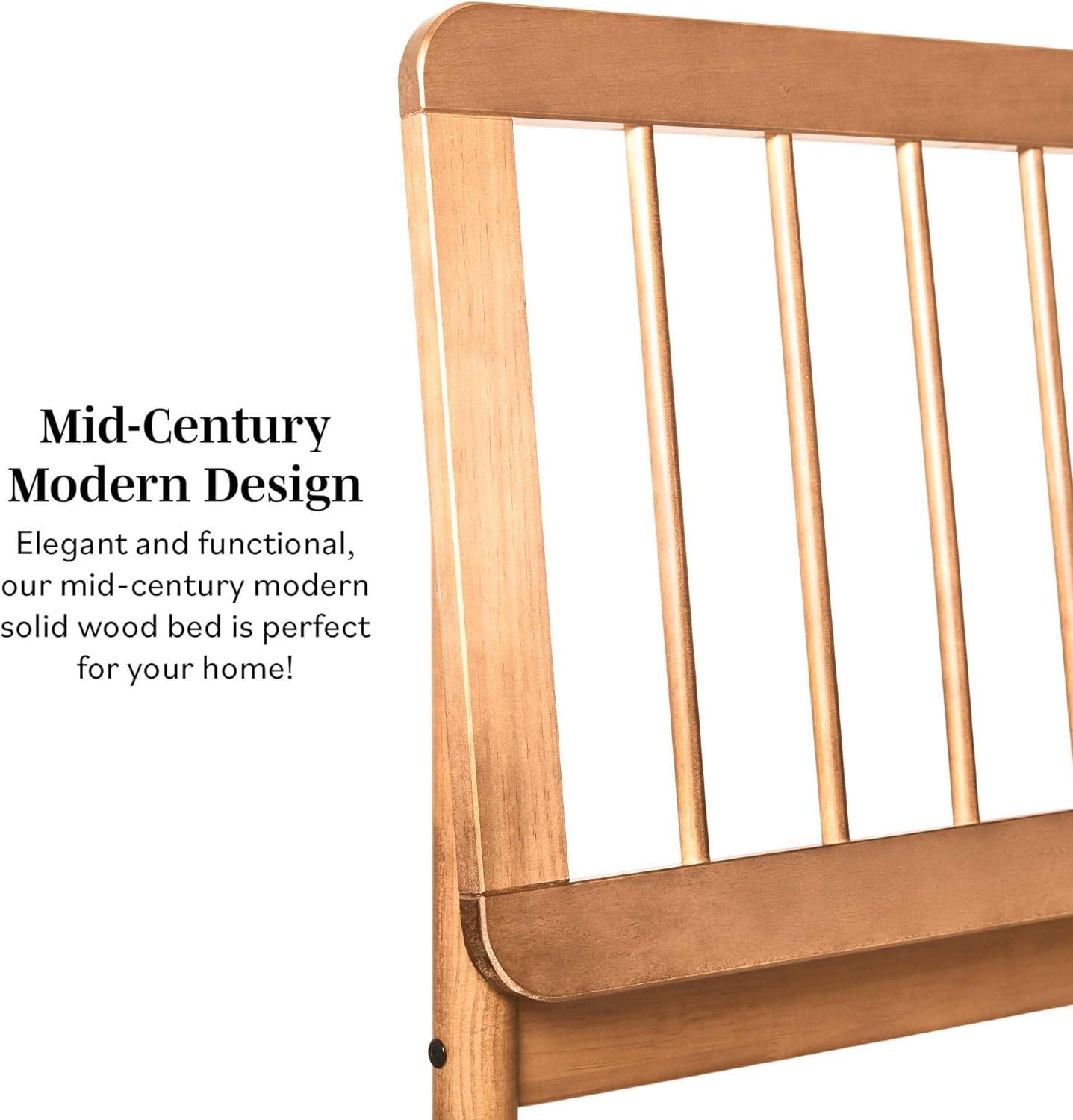 imageWalker Edison Clemente MidCentury Modern Spindle Headboard Queen Bedframe Queen Size CaramelCaramel