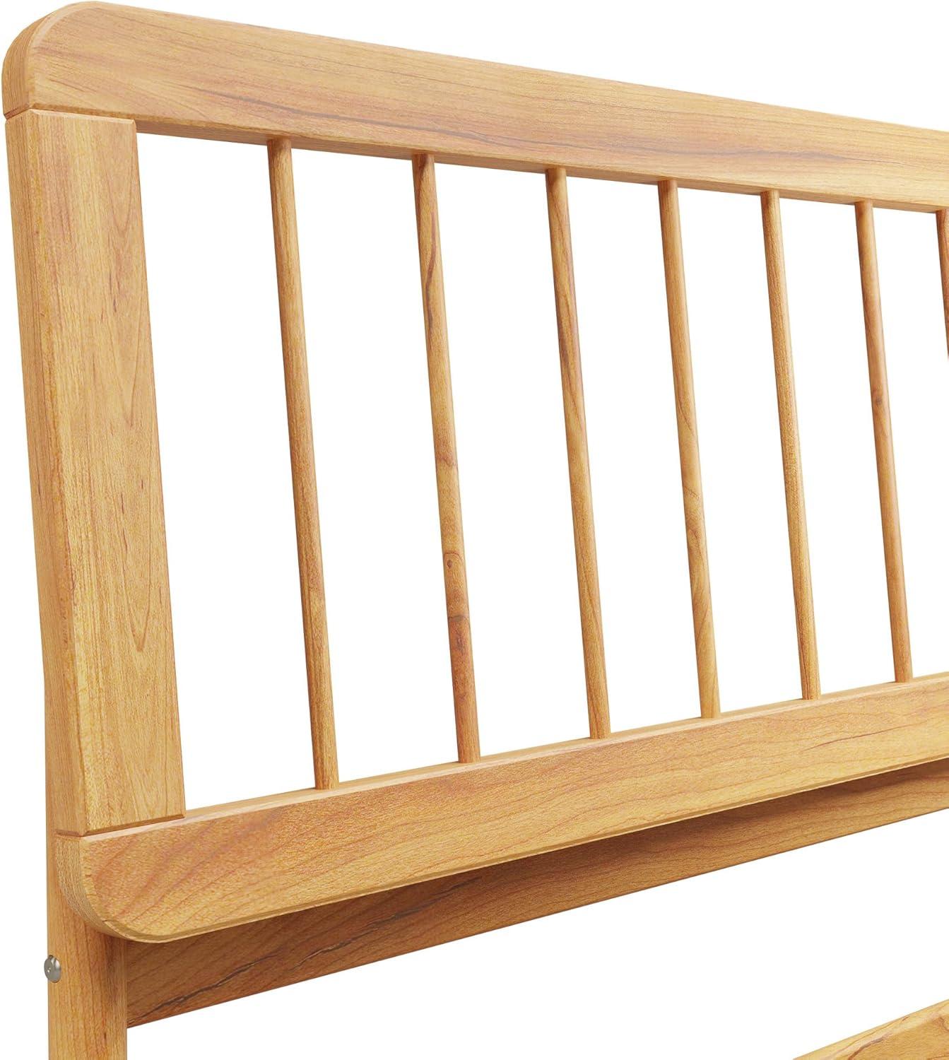 imageWalker Edison Clemente MidCentury Modern Spindle Headboard Queen Bedframe Queen Size CaramelNatural Pine