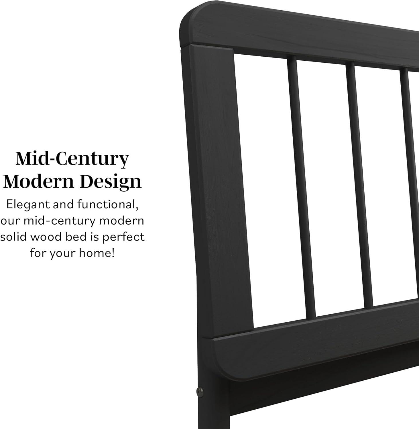 imageWalker Edison Clemente MidCentury Modern Spindle Headboard Queen Bedframe Queen Size CaramelNatural Pine