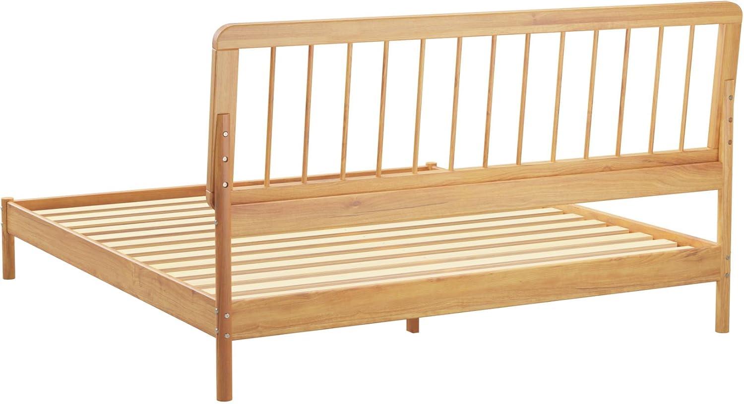 imageWalker Edison Clemente MidCentury Modern Spindle Headboard Queen Bedframe Queen Size CaramelNatural Pine