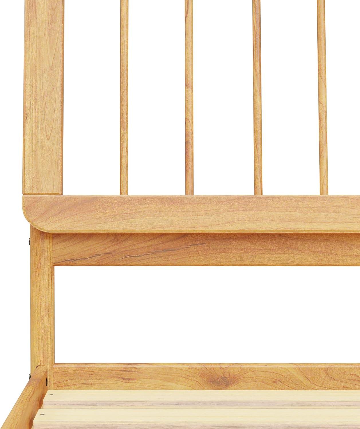 imageWalker Edison Clemente MidCentury Modern Spindle Headboard Queen Bedframe Queen Size CaramelNatural Pine