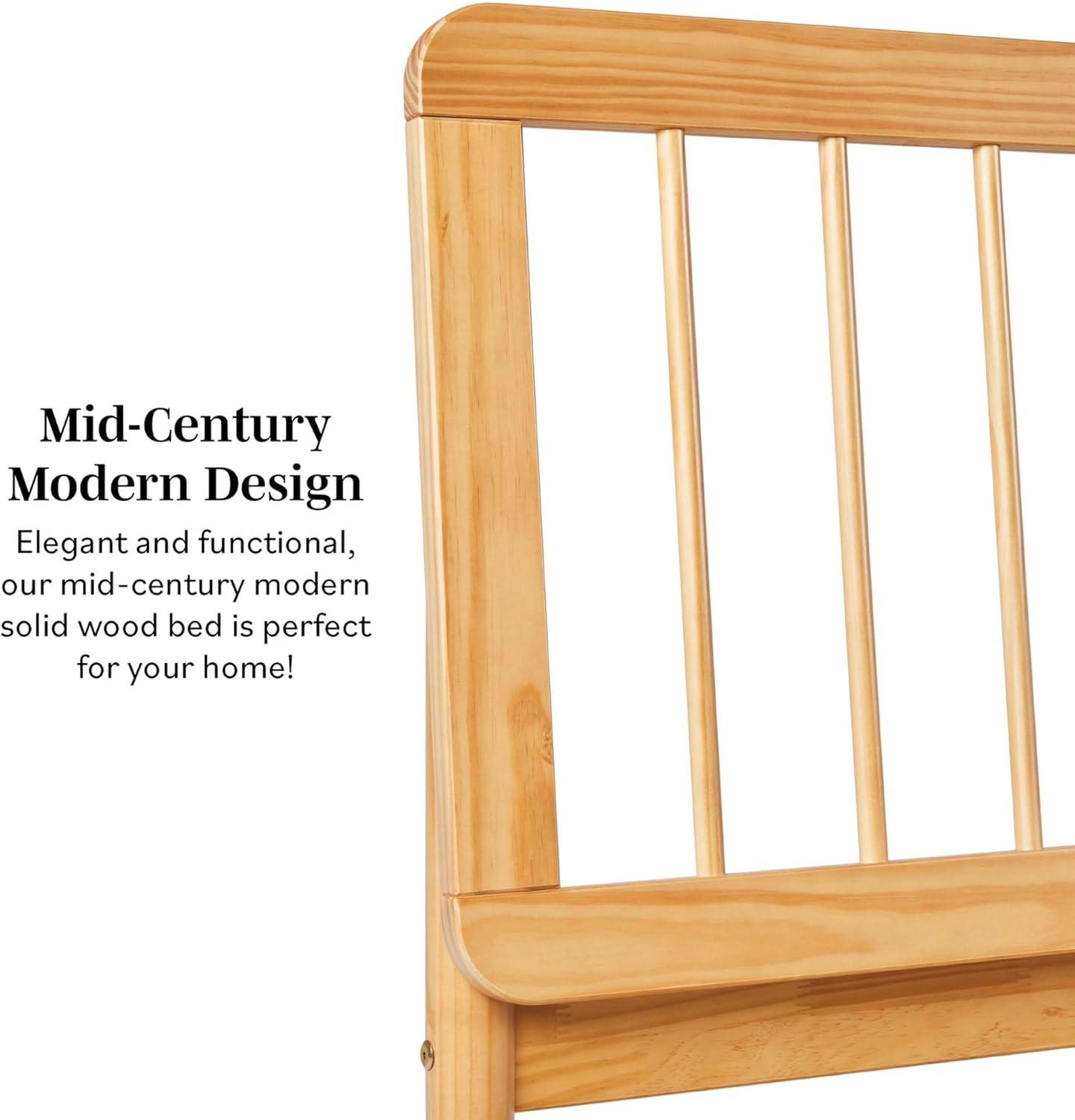 imageWalker Edison Clemente MidCentury Modern Spindle Headboard Queen Bedframe Queen Size CaramelNatural Pine