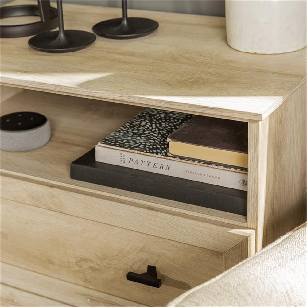 imageWalker Edison Clyde EZ Assembly Rustic 2Drawer OpenCubby Nighstands End Side Tables Living Room Bedroom Storage BlackWhite Oak