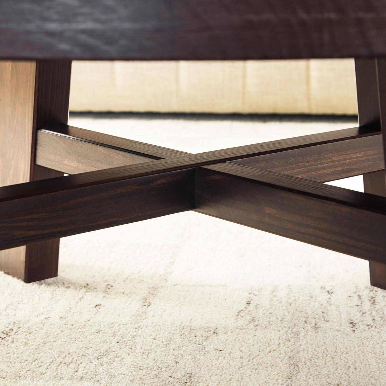 imageWalker Edison Colt Modern Farmhouse Solid Wood Round Coffee Table 36 Inch EspressoEspresso