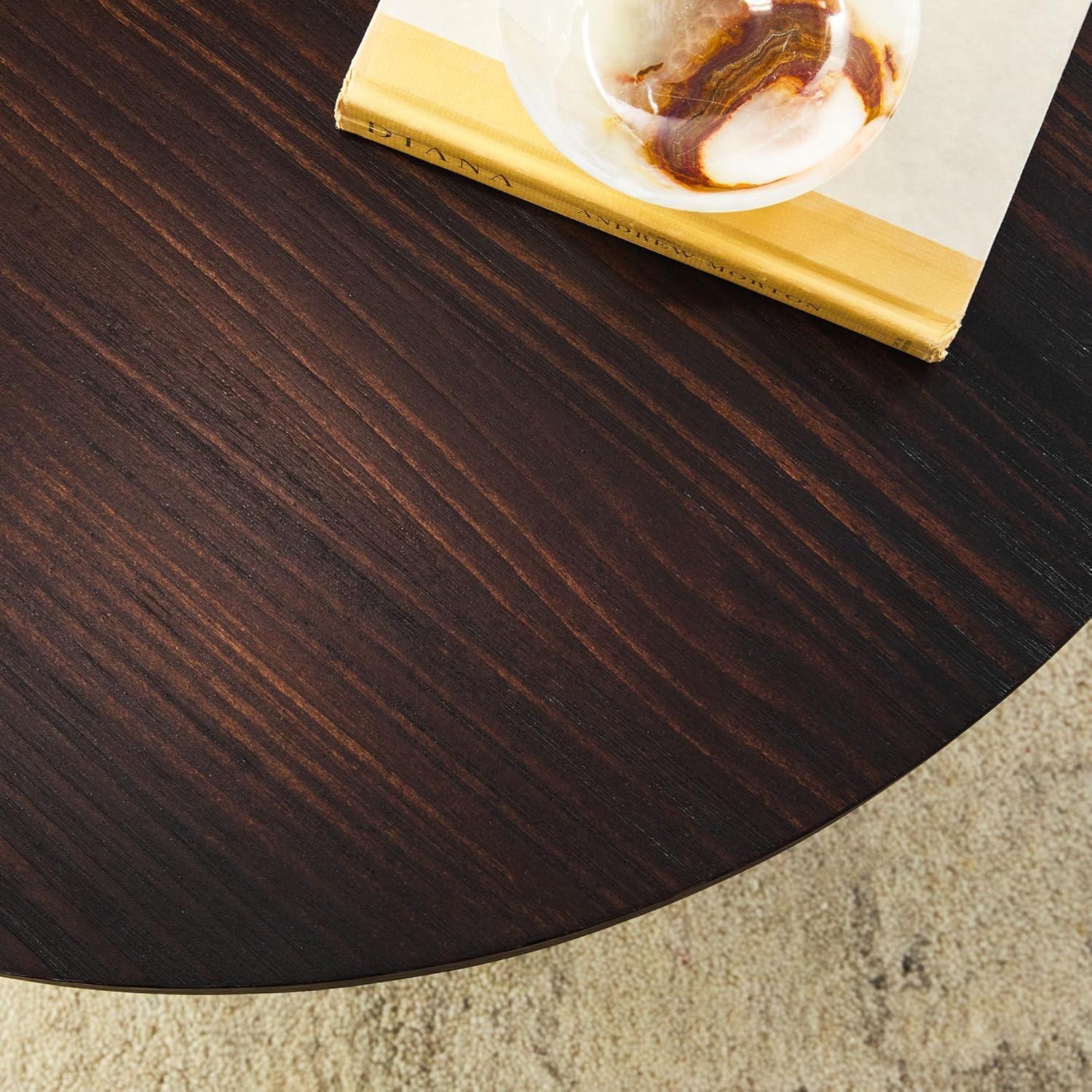 imageWalker Edison Colt Modern Farmhouse Solid Wood Round Coffee Table 36 Inch EspressoEspresso