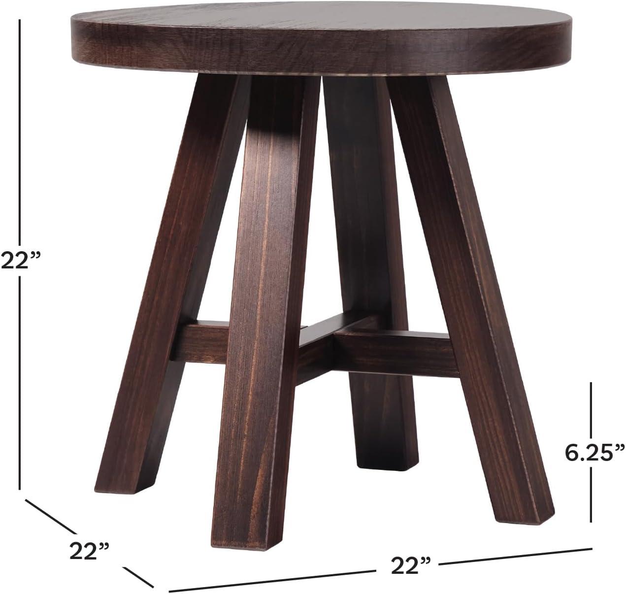 imageWalker Edison Colt Modern Farmhouse Solid Wood Round Side Table 18 Inch EspressoEspresso