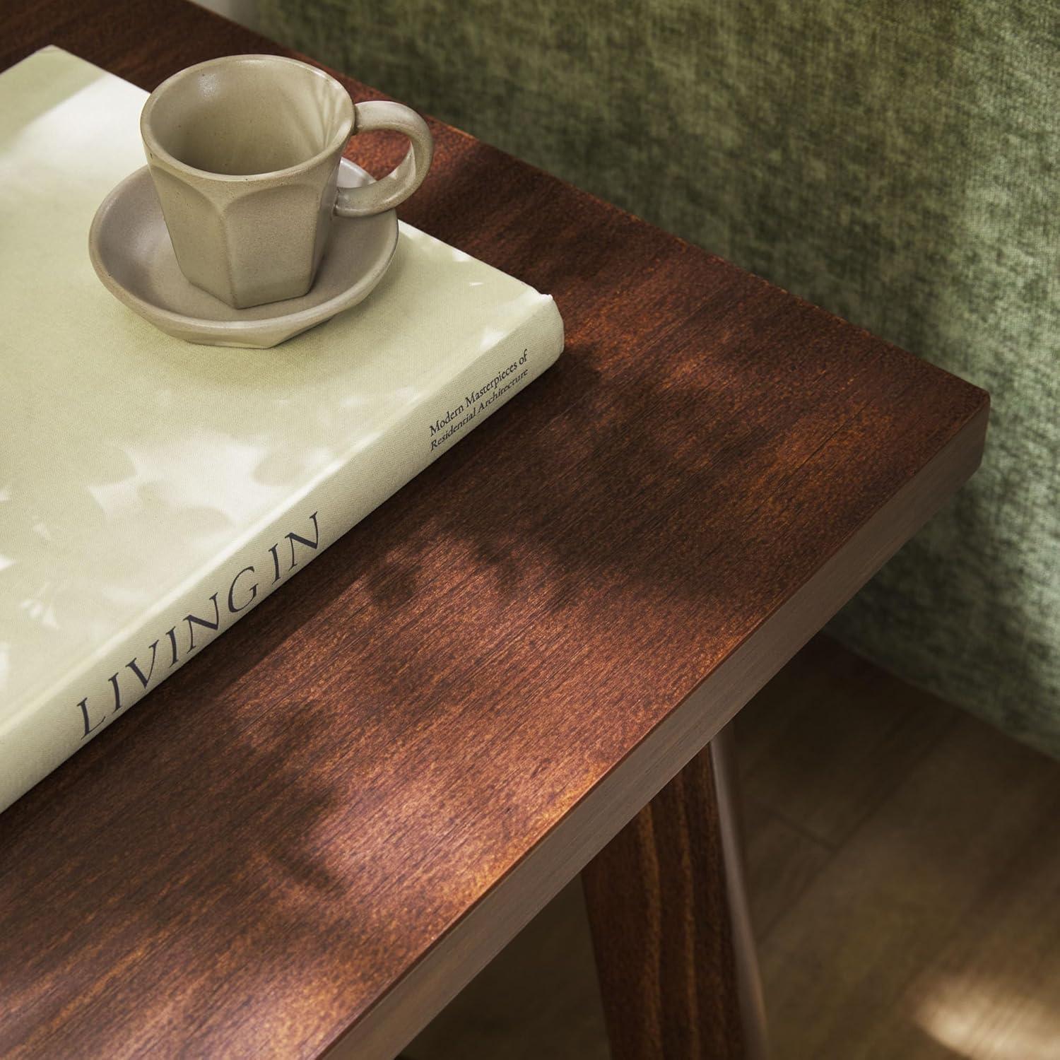 imageWalker Edison Colt Modern Farmhouse Solid Wood Round Side Table 18 Inch EspressoMedium Brown