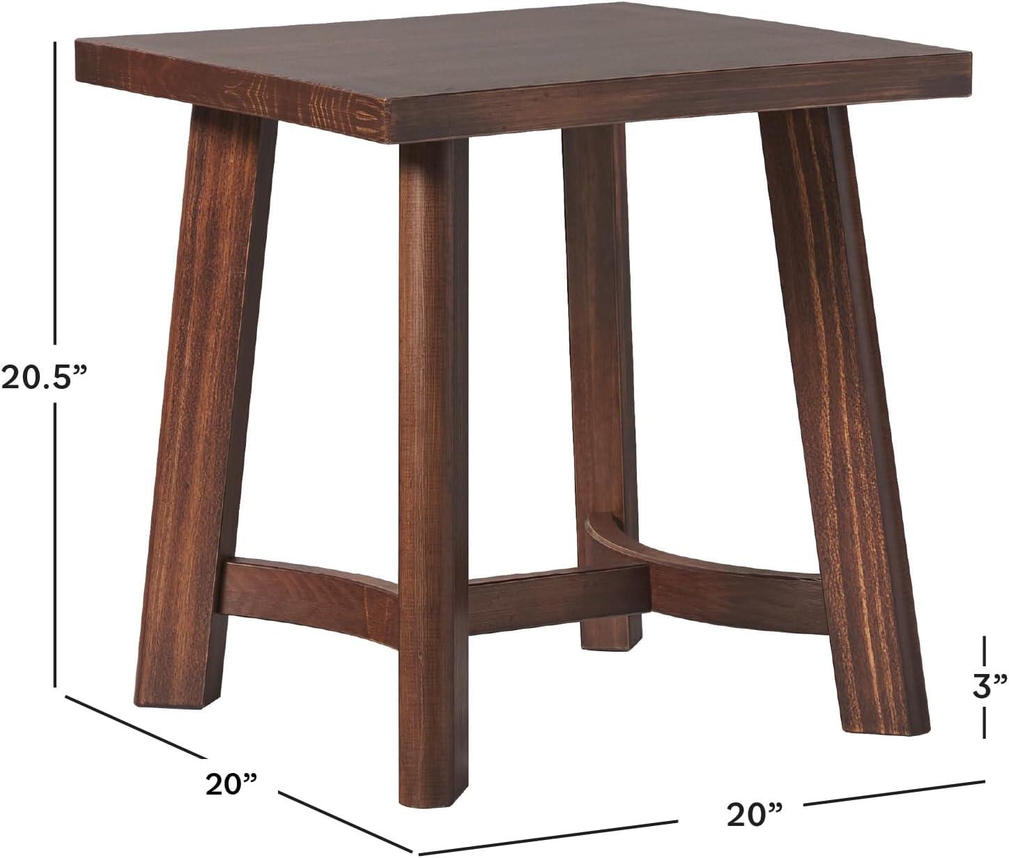 imageWalker Edison Colt Modern Farmhouse Solid Wood Round Side Table 18 Inch EspressoMedium Brown