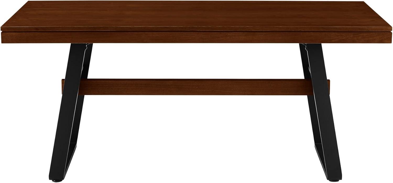 imageWalker Edison Connely Urban TrestleStyle Metal and Wood Dining Table 30 Inch Walnut Veneer