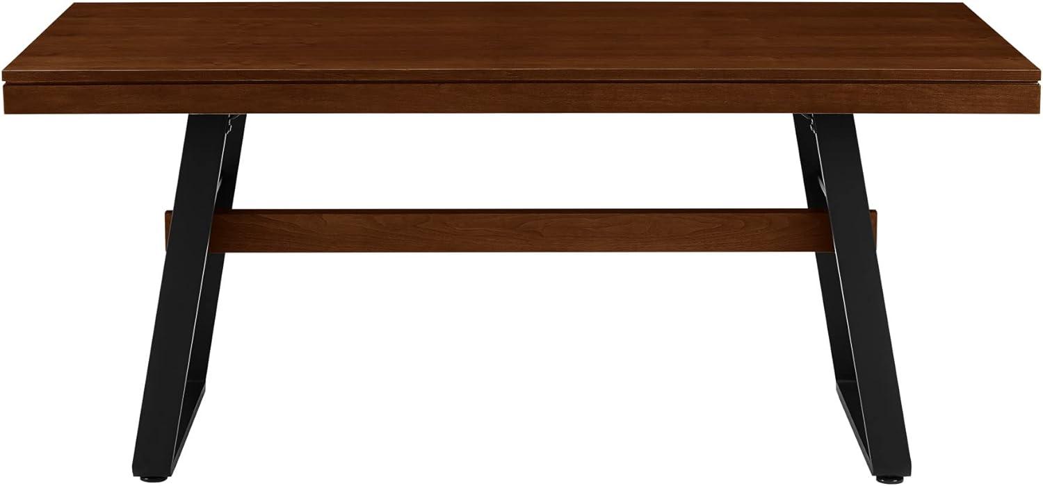 imageWalker Edison Connely Urban TrestleStyle Metal and Wood Dining Table 30 Inch Walnut Veneer