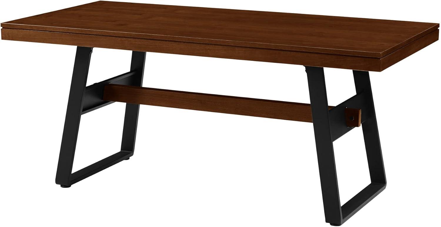 imageWalker Edison Connely Urban TrestleStyle Metal and Wood Dining Table 30 Inch Walnut Veneer