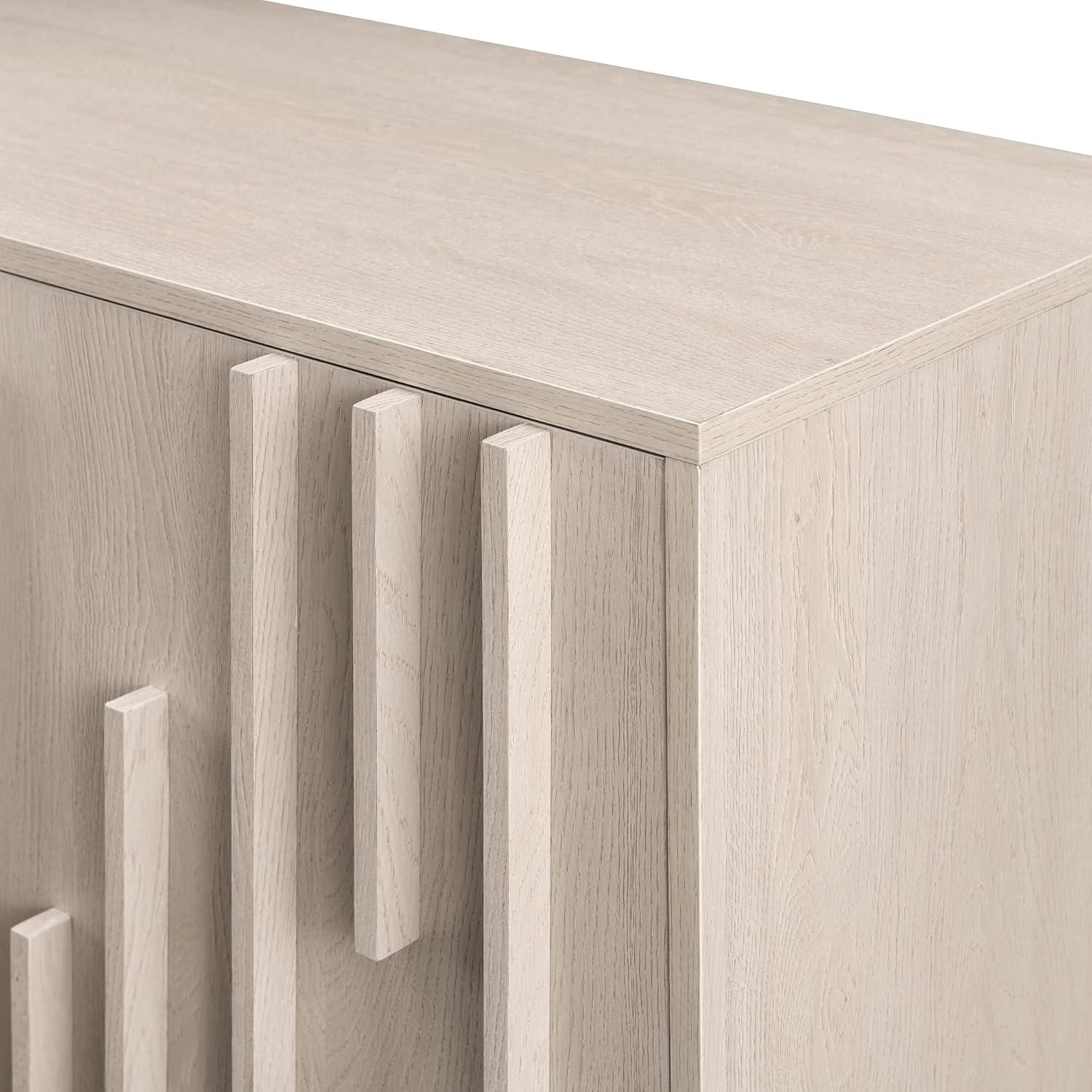 imageWalker Edison Contemporary Detailed 3Door Sideboard 55 Inch Ivory OakIvory Oak