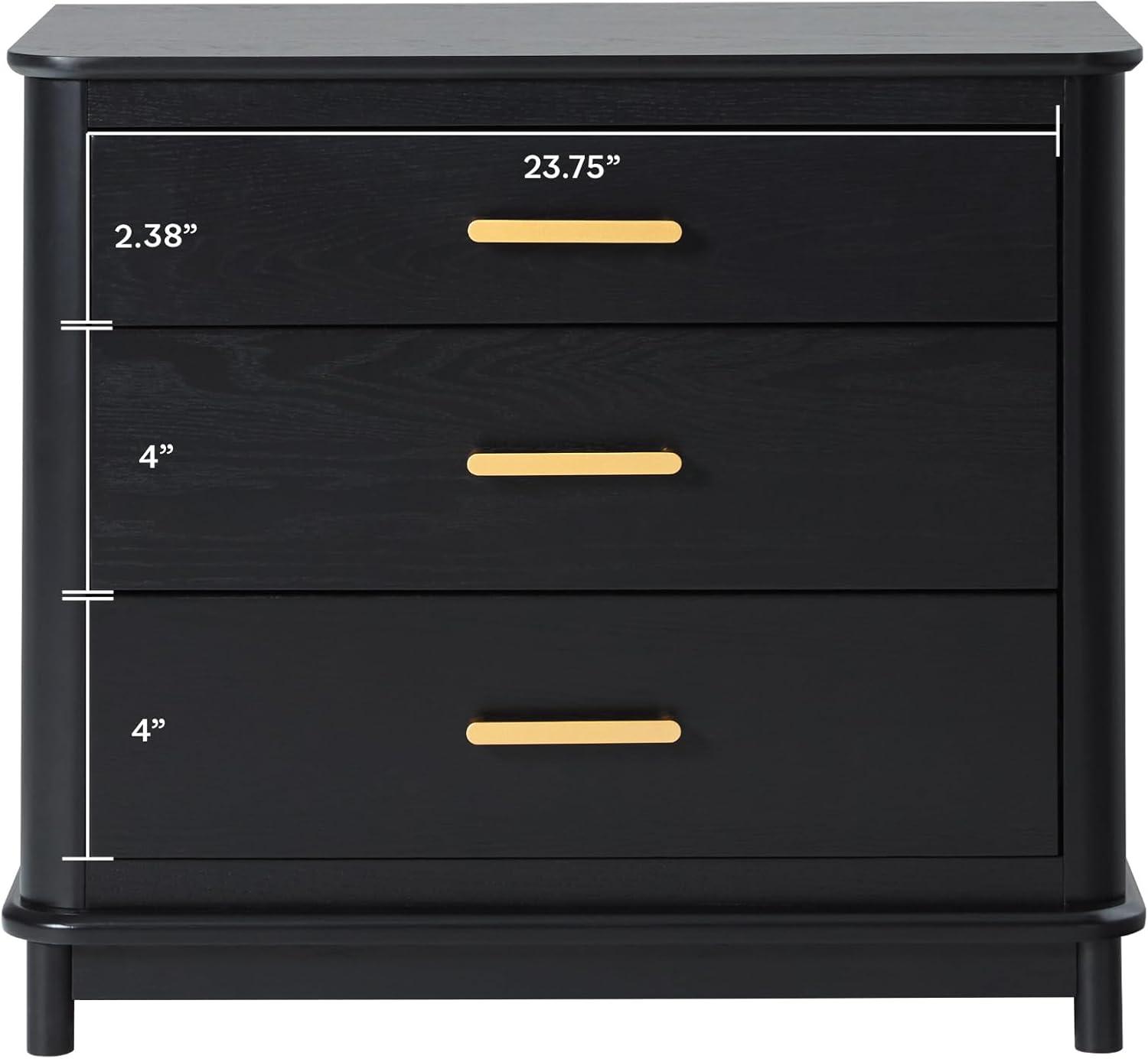 imageWalker Edison Contemporary Solid Red Oak Veneer 3Drawer Nightstand Easy to Assemble Drawers Storage for Bedroom 3Drawer Nightstand 3025 Inch English OakBlack