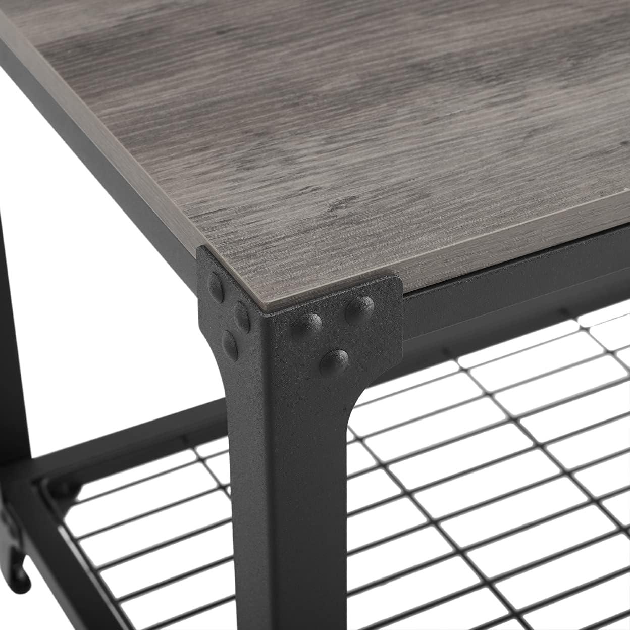 imageWalker Edison Declan Urban Industrial Angle Iron and Wood Coffee Table 46 inch Grey WashGrey Wash