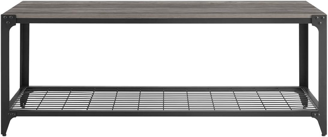 imageWalker Edison Declan Urban Industrial Angle Iron and Wood Coffee Table 46 inch Grey WashGrey Wash