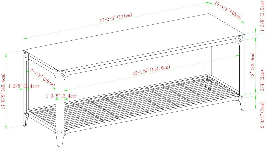imageWalker Edison Declan Urban Industrial Angle Iron and Wood Coffee Table 46 inch Grey WashGrey Wash