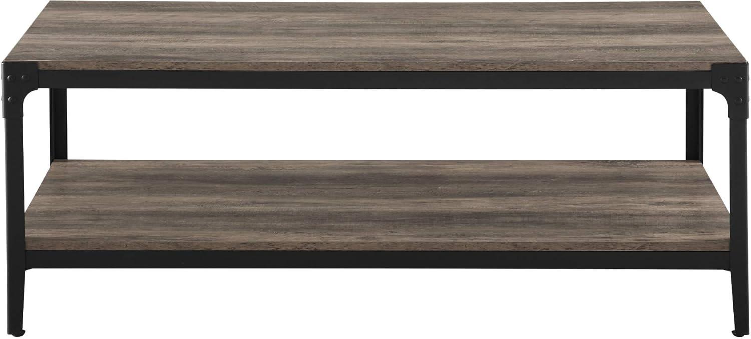 imageWalker Edison Declan Urban Industrial Angle Iron and Wood Coffee Table 46 inch Grey WashGrey Wash
