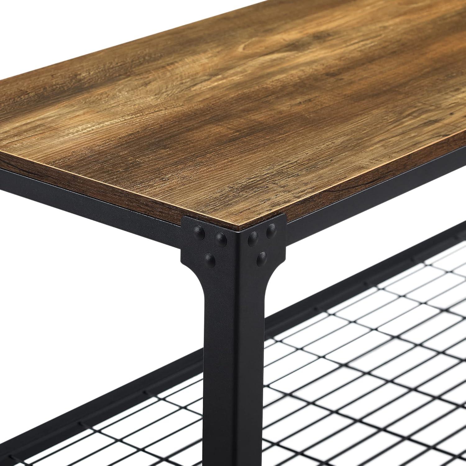 imageWalker Edison Declan Urban Industrial Angle Iron and Wood Coffee Table 46 inch Grey WashRustic Oak