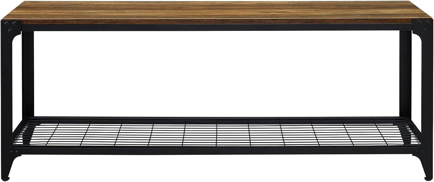 imageWalker Edison Declan Urban Industrial Angle Iron and Wood Coffee Table 46 inch Grey WashRustic Oak