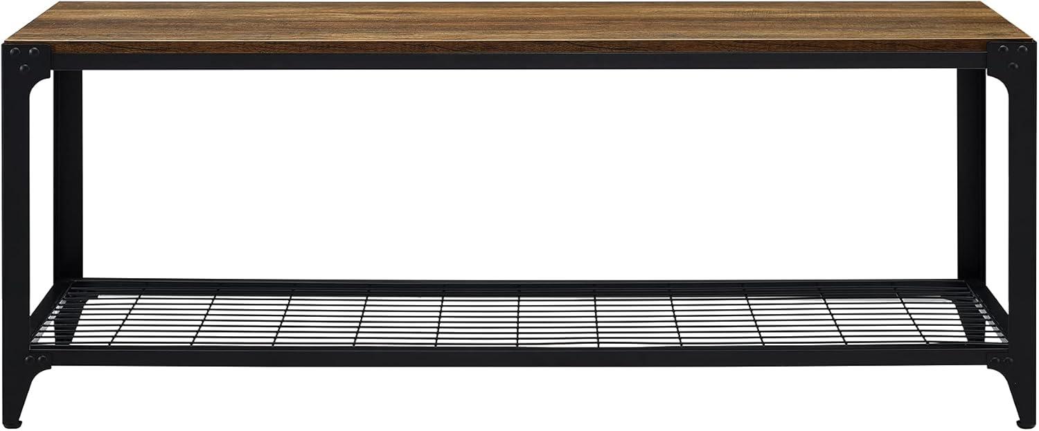 imageWalker Edison Declan Urban Industrial Angle Iron and Wood Coffee Table 46 inch Grey WashRustic Oak